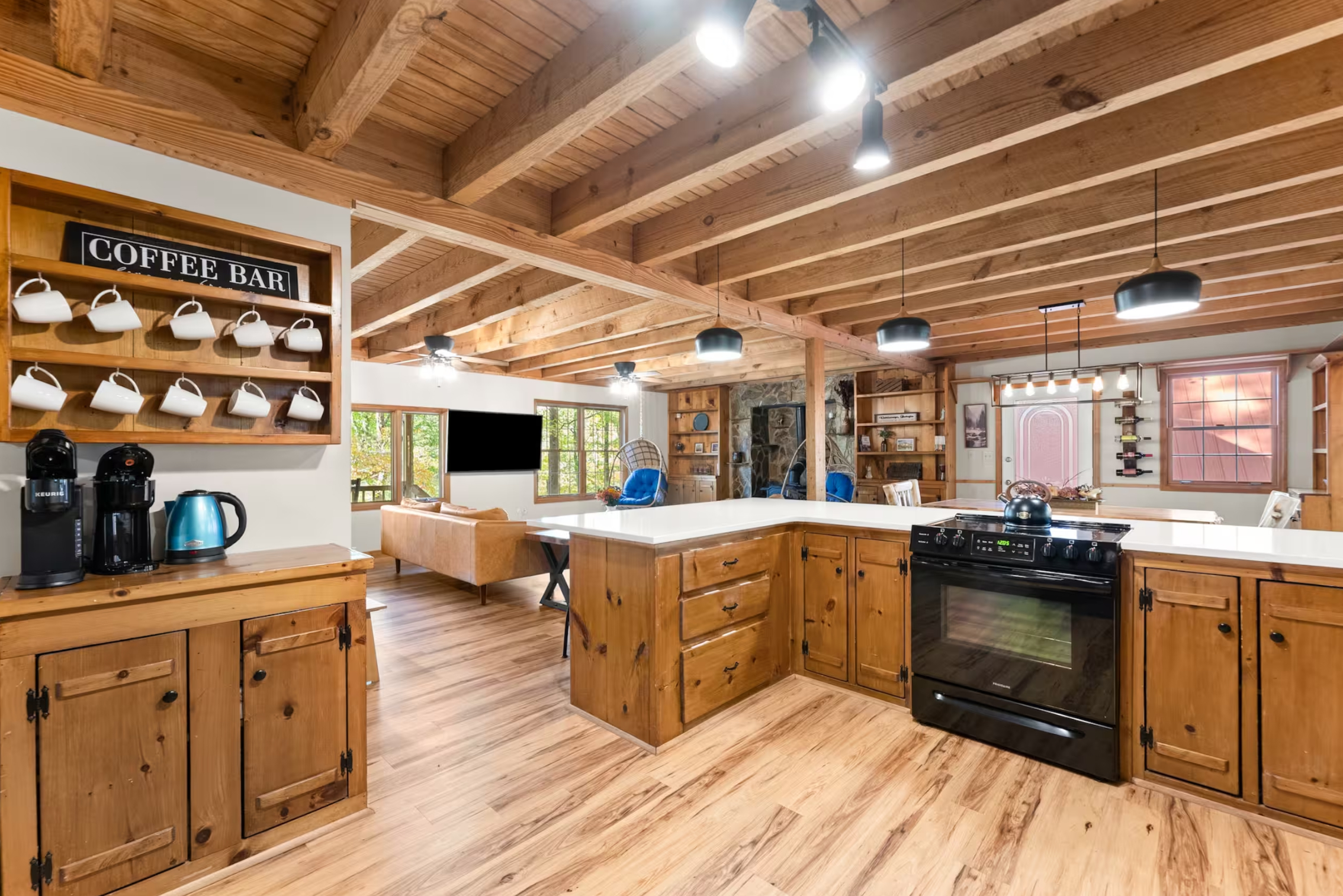 Coffee bar and open living space